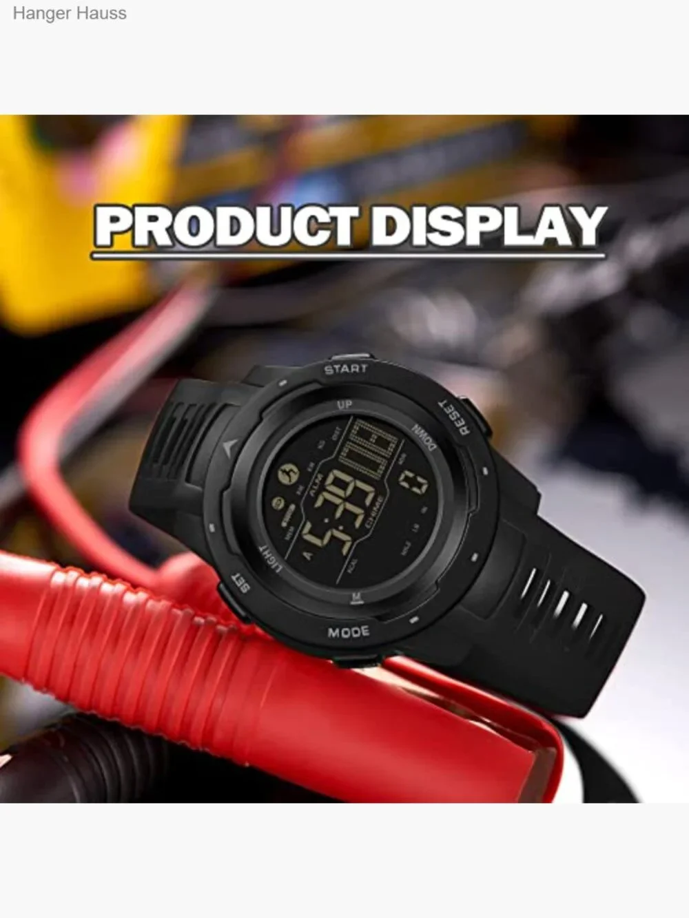 Men's Digital Sport Watch Pedometer Step Counter Alarm LED
